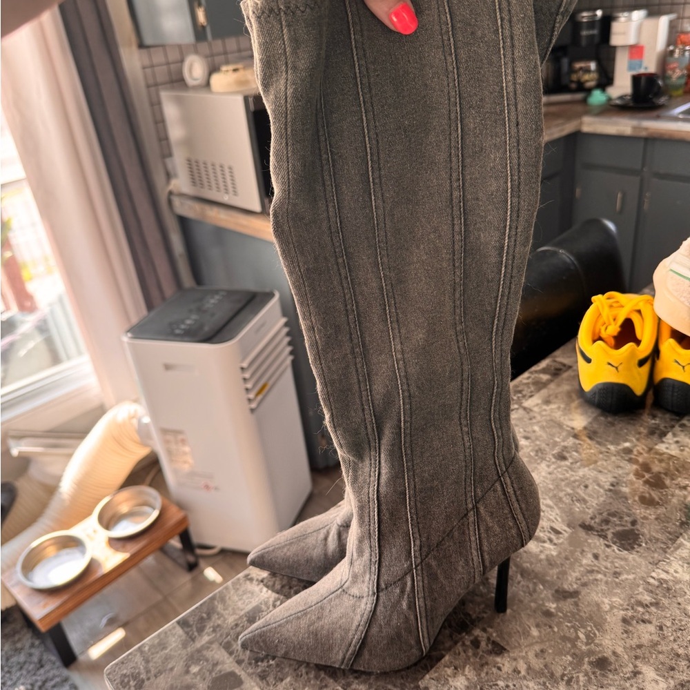Aldo Gray Heeled Boots